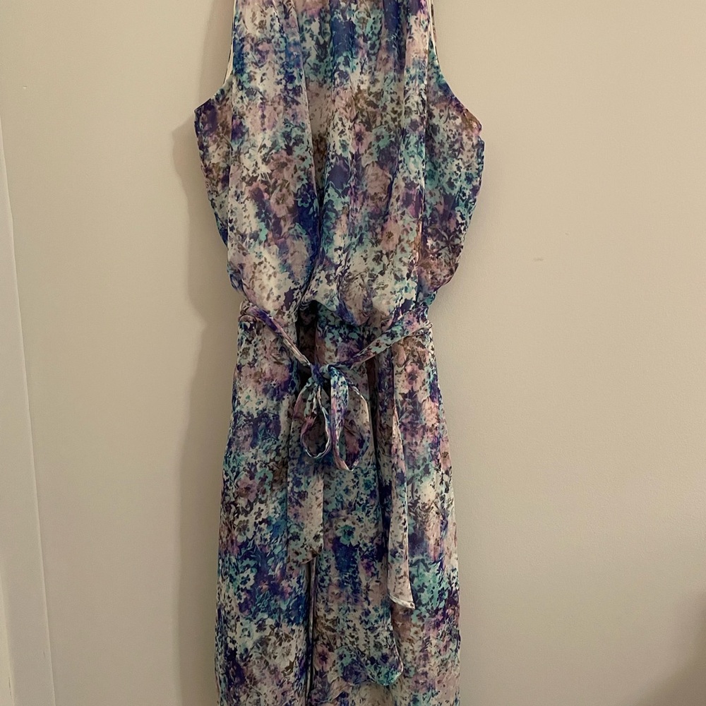 Floral Sleeveless Dress with Belt
